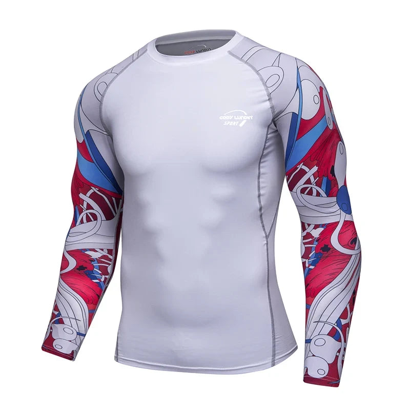 Cody Clothes Full Sleeve White Rashguards For Swimwear Anti -uv Sunscreen T Shirt Boxing Trainning Wear Bjj Jiu Jitsu Rash Guard