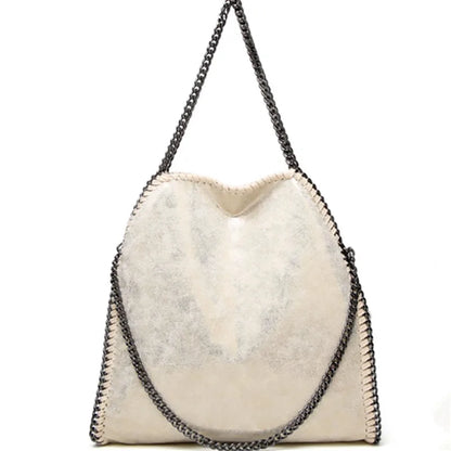 Fashion New Women's Chain Shoulder Bag Large Capacity Crossbody Tote Bag Female Foldable Solid Color Handbags Shopping Bags