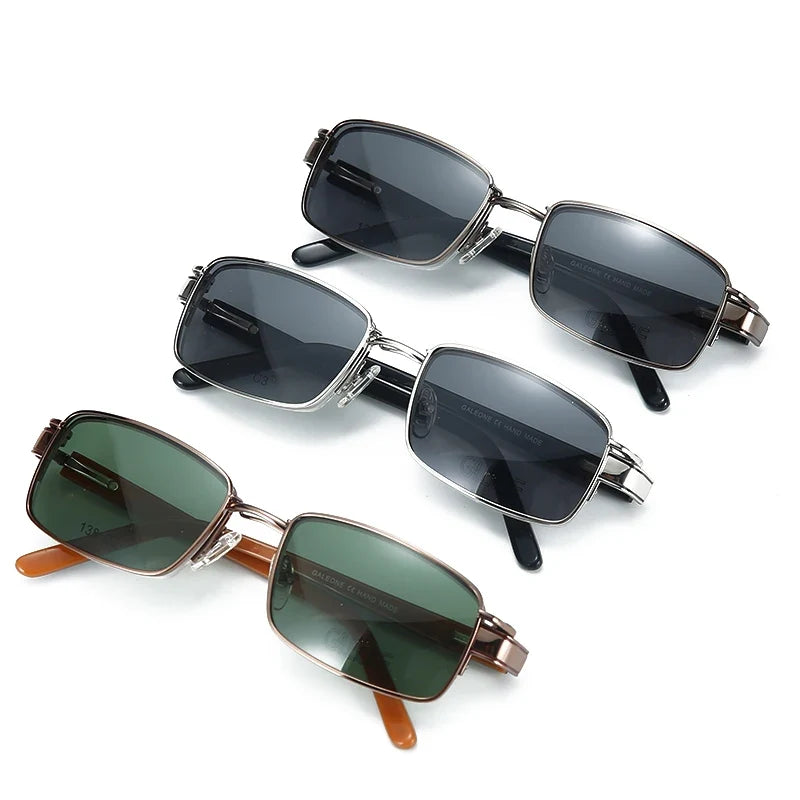 Steampunk Clip On Metal Rectangle Sun Glasses Women Retro Flip 2 In 1 Magnet Men Designer Polarized Shades Sunglasses