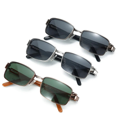 Steampunk Clip On Metal Rectangle Sun Glasses Women Retro Flip 2 In 1 Magnet Men Designer Polarized Shades Sunglasses