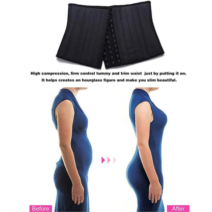 Short Torso Corset Waist Trainer Latex Body Shapewear Women Tummy Shaper Belly Sheath Sllimming Belt Modeling Strap Weight Loss