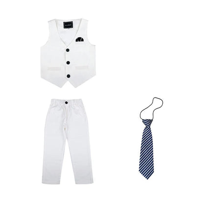 Flower Boys Formal Anzug Suit Kids Wedding Party Dress Blazer Vest Pants Bowtie 4pcs Child Tuxedo Prom Performance Costume