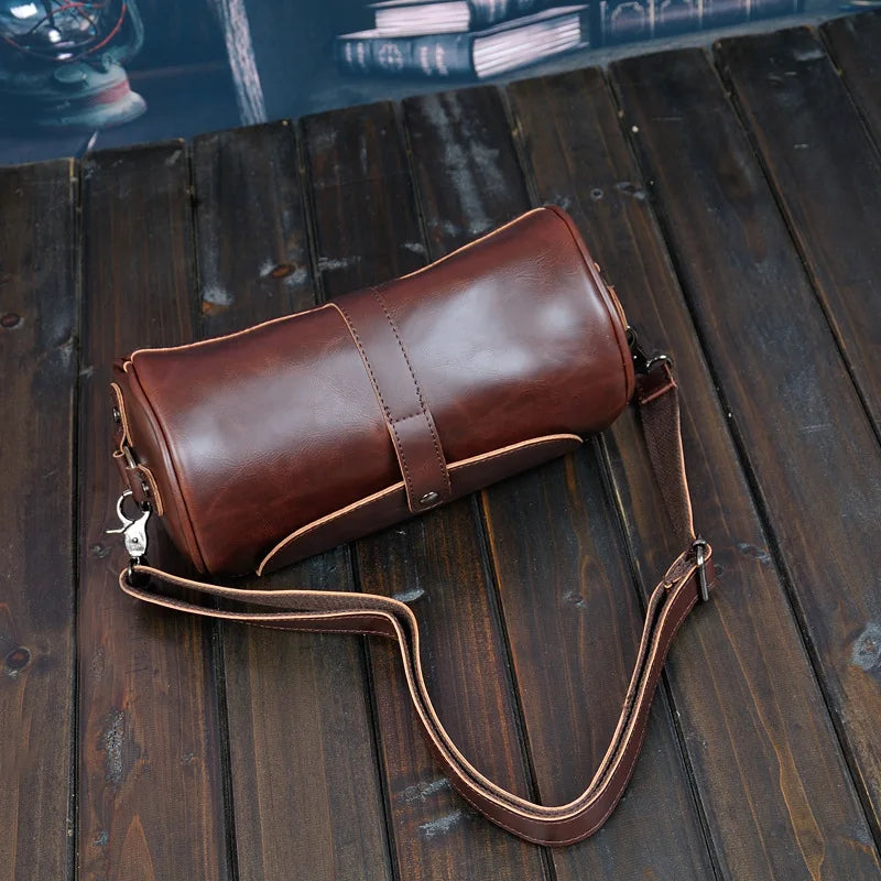 Luxury Retro Barrel Shaped Shoulder Bags Men Crossbody Bag Fashion Design Messenger Bag Mens Crossbody Shoulder Bag Male 2021
