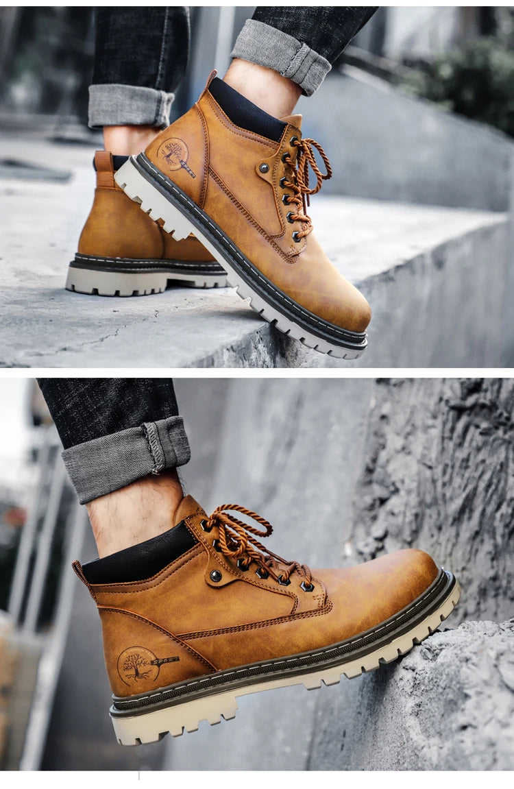 Brand Men Super Warm Snow Boots Winter Men's Ankle Boots Waterproof Short Boots Outdoor Sneakers Autumn Men's Motorcycle Boots