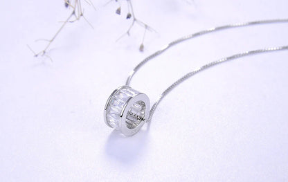 Trendy Simple Necklace 925 Sterling Silver Women Necklaces With 3 Big Circle AAAA Zircon Jewelry Wedding Gift OSN175