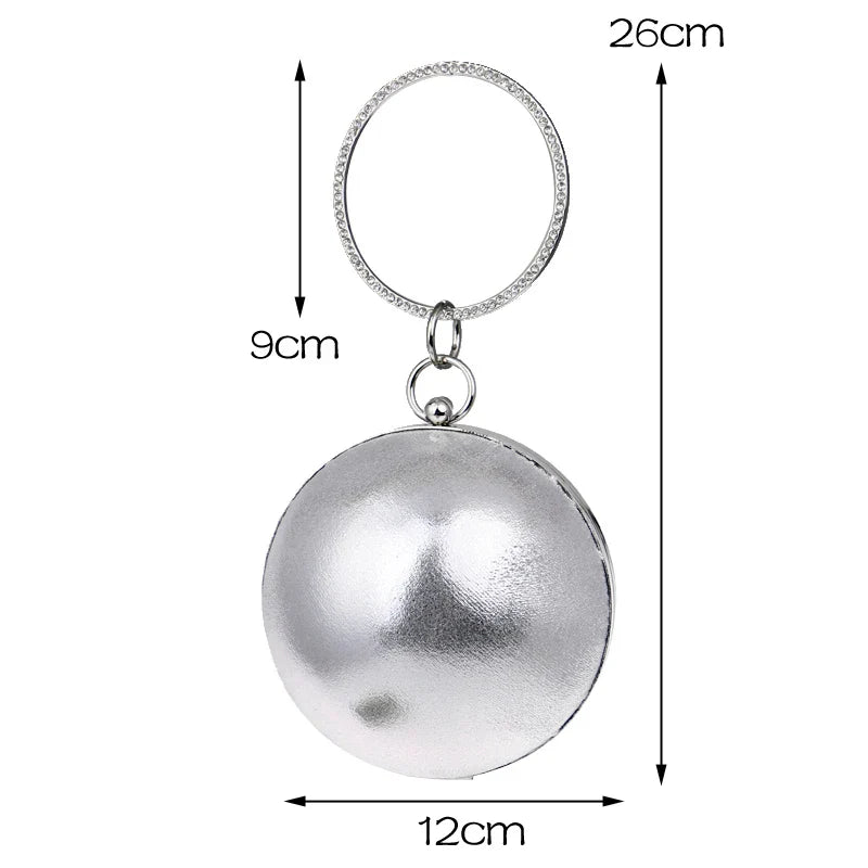 Women Evening Bags Rhinestones Small Day Clutch Shoulder Chain Ball Design Party Wedding Handbags For Female Purse