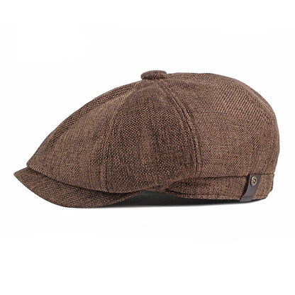 NEW Newsboy Cap Men Spring Summer Octagonal Hat For Male British Herringbone Flat Caps Retro Eight Blade Hats Breathable