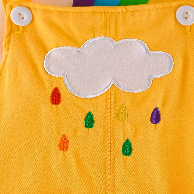 Summer Baby Boys Girls Clothes Infant Cotton Rainbow T Shirt Bib Pants 2pcs/Set Kids Garment Children Casual Sport Suit 0-4 Year