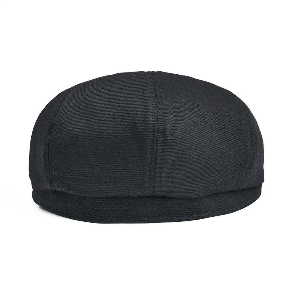 Newsboy Cap Men's Twill Cotton Eight Panel Hat Women's Baker Boy Caps Retro Big Large Hats Male Boina Black Beret 003