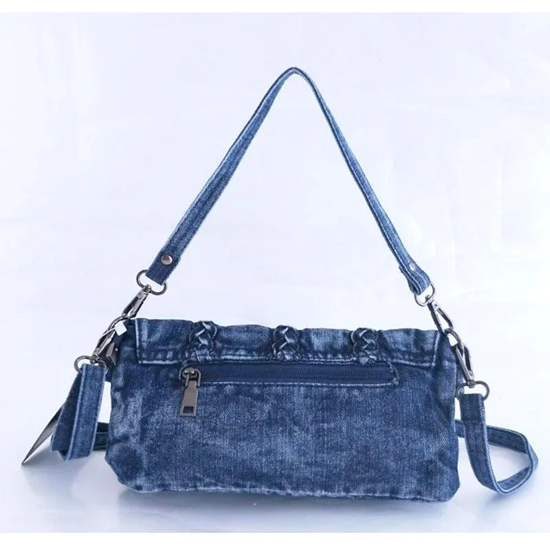 brand new retro women messenger bags small shoulder bag high quality Denim tote bag small clutch handbags