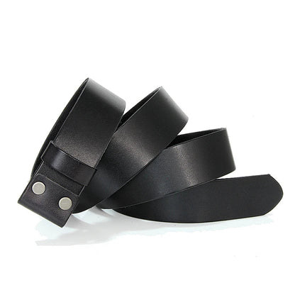 3.3cm and 3.8cm width Vintage No Buckle belt suit Smooth buckle belts men luxury Cowskin Soild Genuine leather without buckle