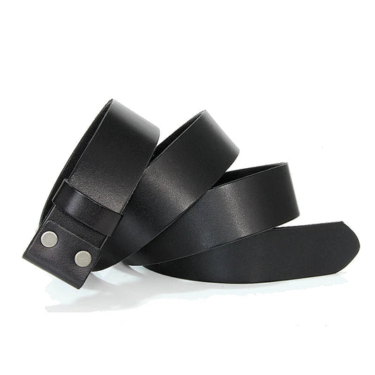 3.3cm and 3.8cm width Vintage No Buckle belt suit Smooth buckle belts men luxury Cowskin Soild Genuine leather without buckle