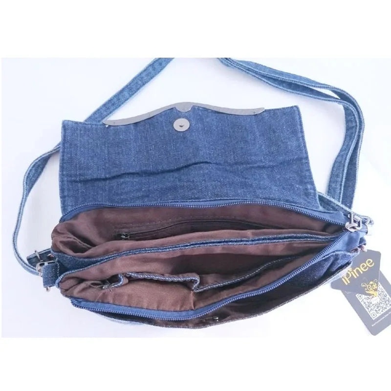 brand new retro women messenger bags small shoulder bag high quality Denim tote bag small clutch handbags