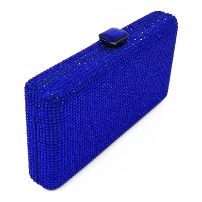 Women Black Crystal Clutch Evening Bags Wedding Bridal Rhinestone Box Handbags Party Dinner Diamond Clutch Purse