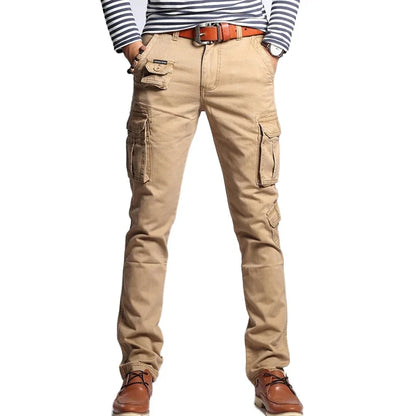 New Men Fashion Military Cargo Pants Slim Regualr Straight Fit Cotton Multi Color Camouflage Green Yellow Black Trousers