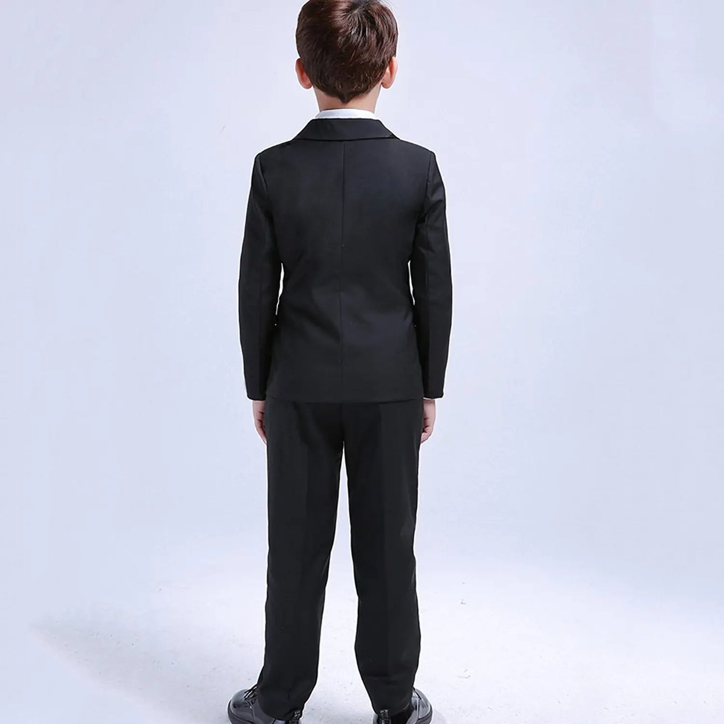 6Pcs Classic Boys Suits for Weddings Formal Blazer Kids Tuxedo Shirt Vest Party Ring bearer Suits Black
