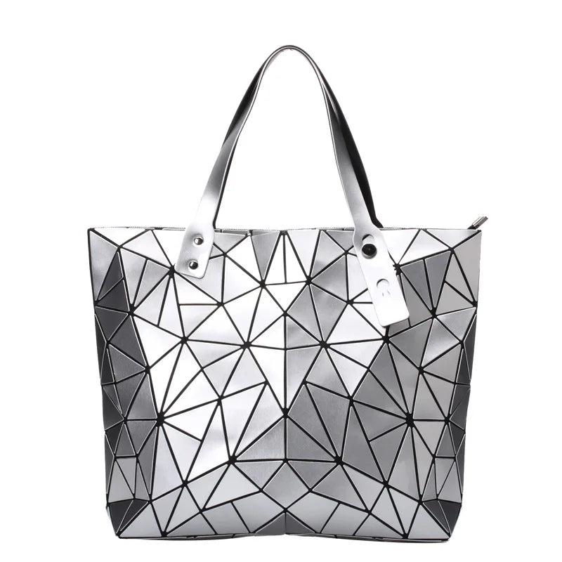 Women Bag Hot Sale 2026 Female Tote Shoulder Bag New Luxury Handbags Woman Bags Designer Geometry Hologram Top-Handle Bag