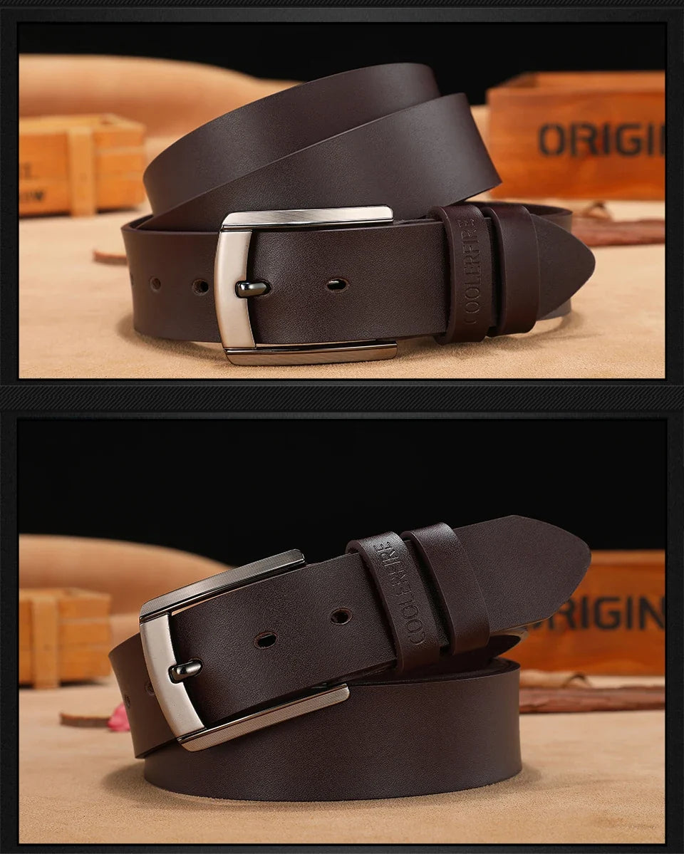 Men High Quality Genuine Leather Belt Luxury Designer Belts Men Cowskin Fashion Strap Male Jeans for Man Cowboy
