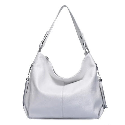 2026 New Fashion Soft Real Genuine Leather Tassel Women Handbag Elegant Ladies Hobo Shoulder Bag Messenger Purse Satchel