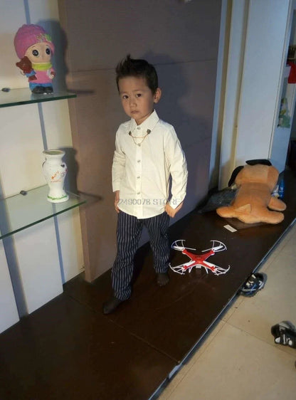 Boys Wedding Birthday Dress Kids Brand White Suit Gentleman Boys Blazer Jacket Shirt Pant Formal Suit Children Clothing Set