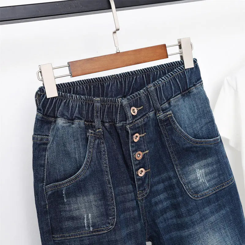 5XL High Waist Jeans Women Vintage Plus Size Jeans Femme Harem Pants Loose Boyfriend Denim Jeans Streetwear Trousers Women Z31