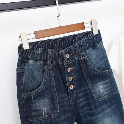 5XL High Waist Jeans Women Vintage Plus Size Jeans Femme Harem Pants Loose Boyfriend Denim Jeans Streetwear Trousers Women Z31