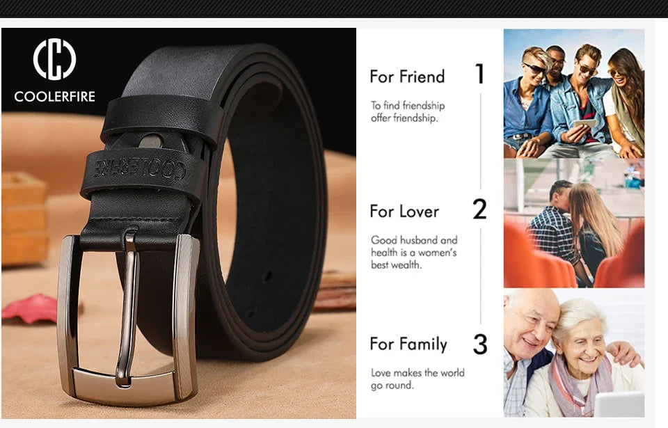 Men High Quality Genuine Leather Belt Luxury Designer Belts Men Cowskin Fashion Strap Male Jeans for Man Cowboy