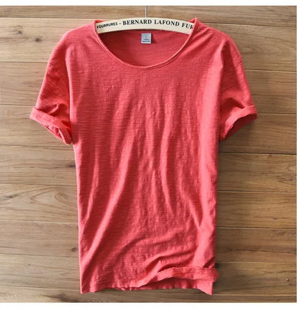Soft Cotton Short Sleeve O-Neck Summer Men T-shirt Casual Brand Clothing Breathable T shirt Men Italy Style Mens Tshirt Camiseta