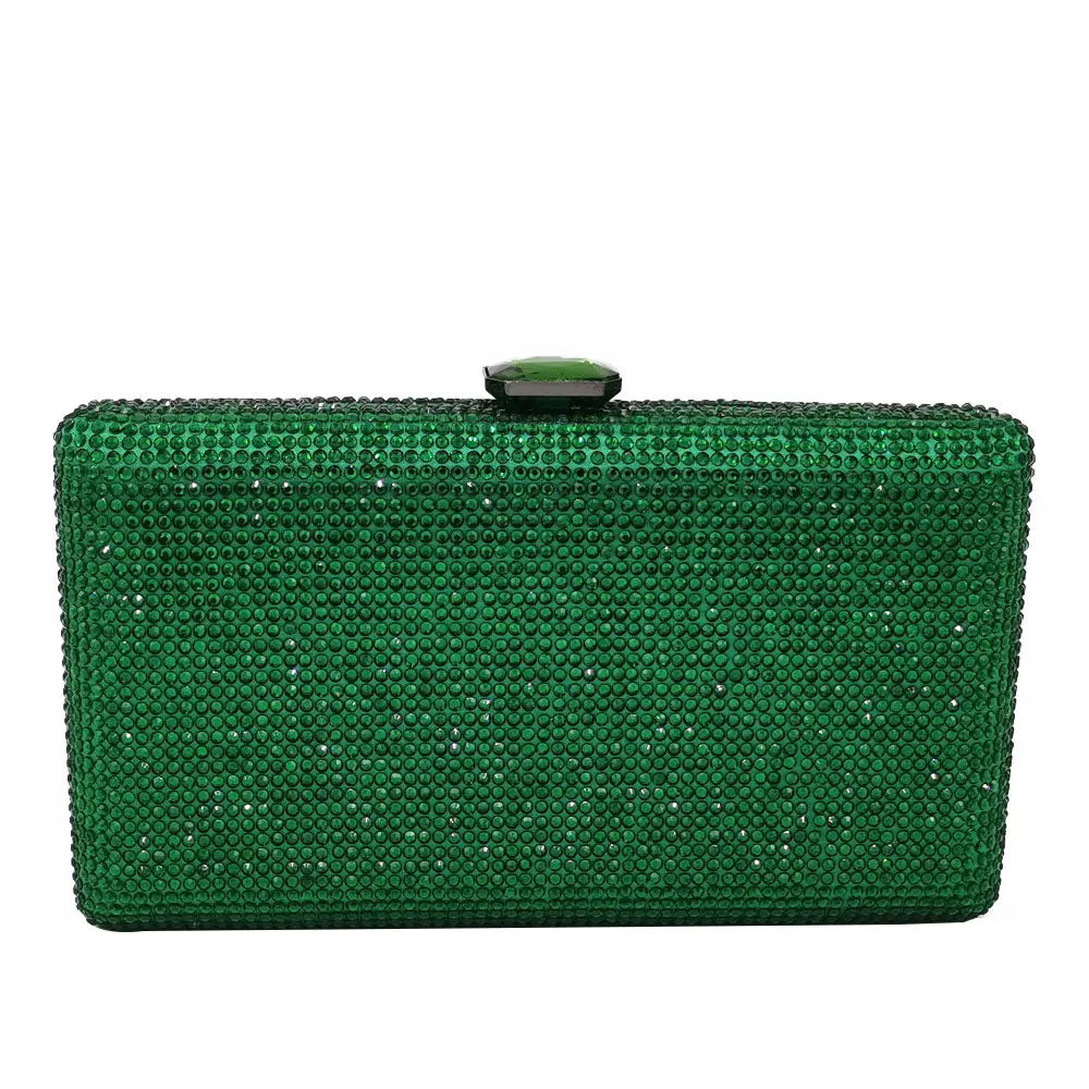 Women Black Crystal Clutch Evening Bags Wedding Bridal Rhinestone Box Handbags Party Dinner Diamond Clutch Purse