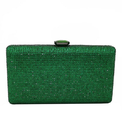 Women Black Crystal Clutch Evening Bags Wedding Bridal Rhinestone Box Handbags Party Dinner Diamond Clutch Purse