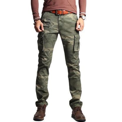 New Men Fashion Military Cargo Pants Slim Regualr Straight Fit Cotton Multi Color Camouflage Green Yellow Black Trousers