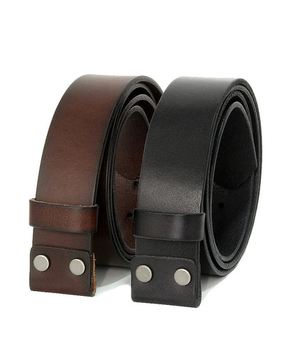 3.3cm and 3.8cm width Vintage No Buckle belt suit Smooth buckle belts men luxury Cowskin Soild Genuine leather without buckle