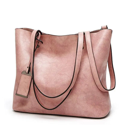 Waxing Leather bucket bag Simple Double strap handbag shoulder bags For Women 2024 All-Purpose Shopping tote sac bolsa feminina