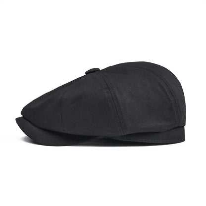 Newsboy Cap Men's Twill Cotton Eight Panel Hat Women's Baker Boy Caps Retro Big Large Hats Male Boina Black Beret 003