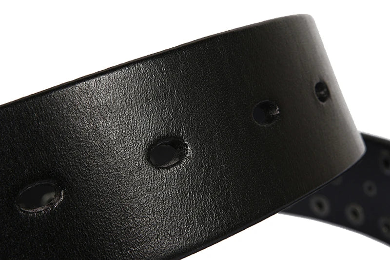 Genuine Leather Heavy Metal Rivet Punk Belts For Men Rock Stud Cowboy Belt Men Ceinture Homme Waist Belt Cinturon Mujer