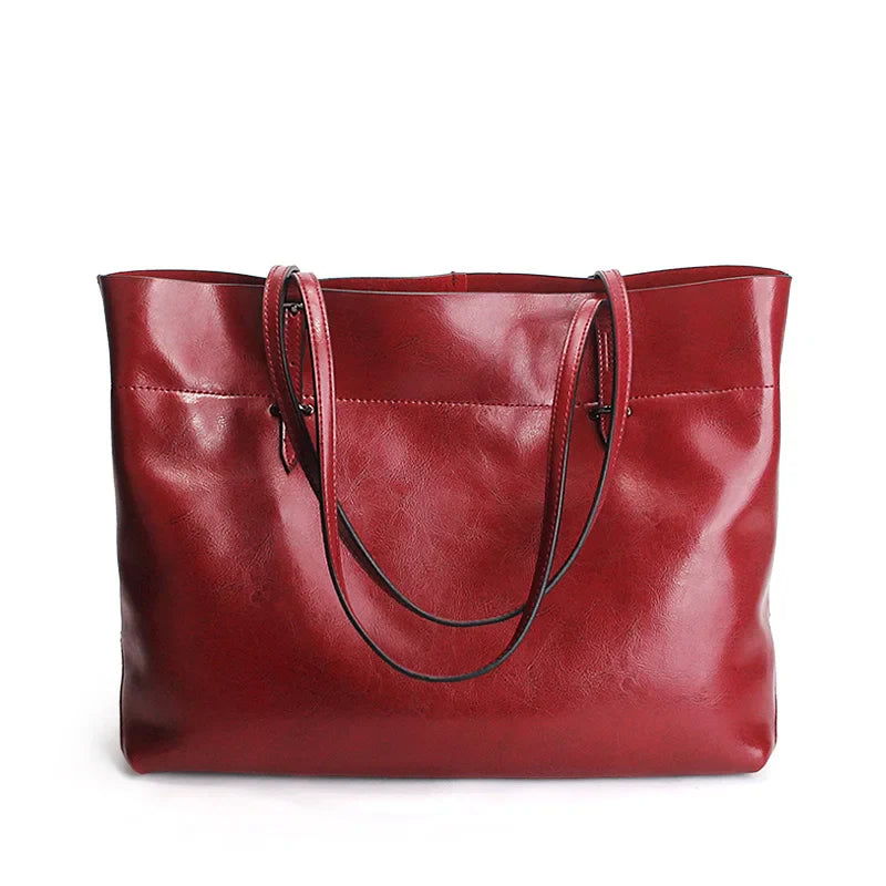 New Brown Women Handbag 100% Genuine Leather Female Shoulder Purse Ladies Black Tote Bag Large Capacity Shopping Bags