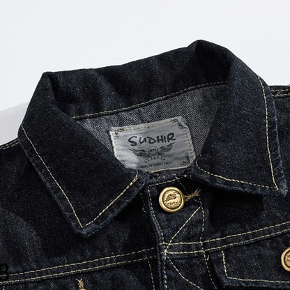 New Spring Autumn Vintage Design Men's Denim Vest Male Black Sleeveless Jackets Men Hole Jeans Brand Waistcoat 6XL,YA566