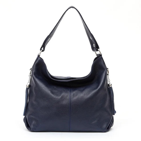 2026 New Fashion Soft Real Genuine Leather Tassel Women Handbag Elegant Ladies Hobo Shoulder Bag Messenger Purse Satchel