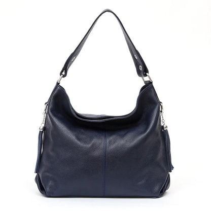 2026 New Fashion Soft Real Genuine Leather Tassel Women Handbag Elegant Ladies Hobo Shoulder Bag Messenger Purse Satchel