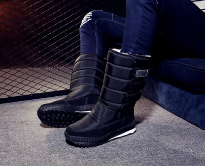 Men Boots Winter Waterproof Snow Shoes with Fur Plush Warm Men Snow Boots Spring Footwear Comfortable Adult Casual Shoes
