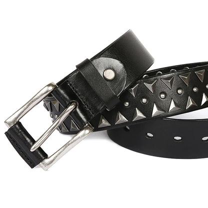 Genuine Leather Heavy Metal Rivet Punk Belts For Men Rock Stud Cowboy Belt Men Ceinture Homme Waist Belt Cinturon Mujer