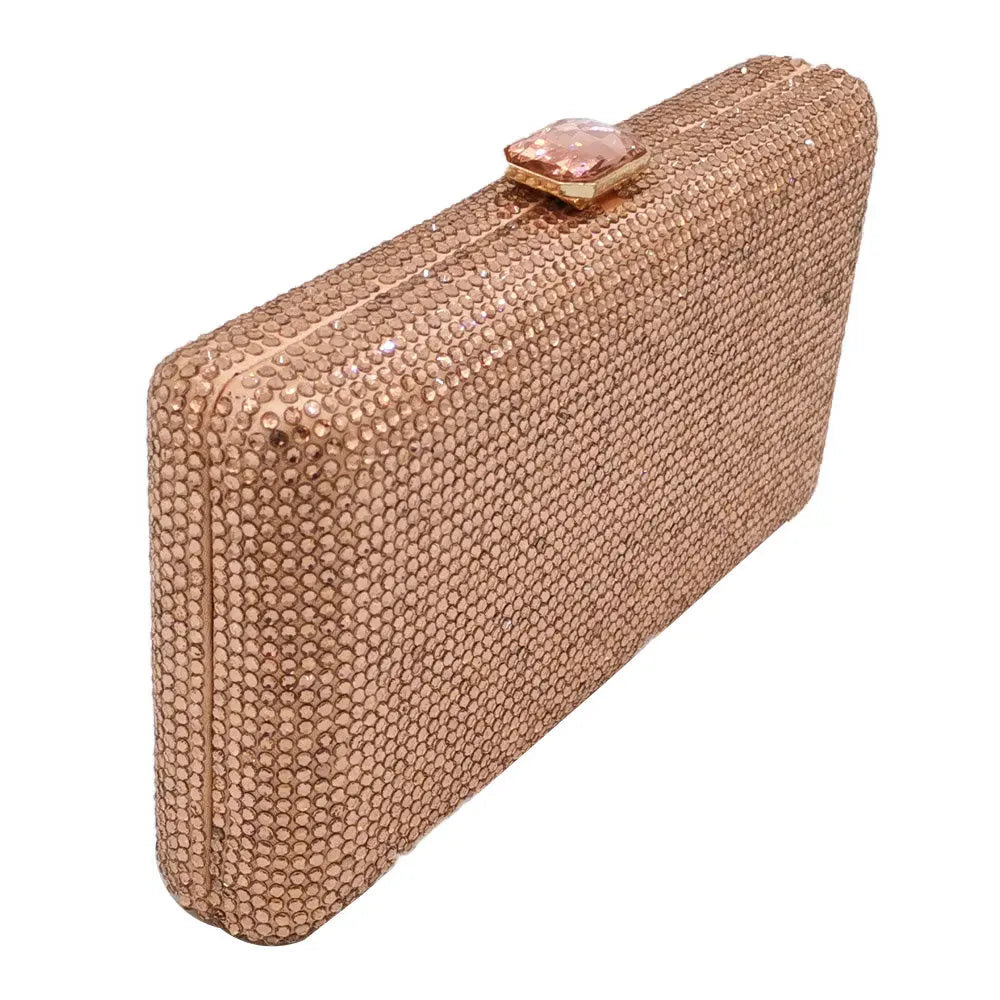 Women Black Crystal Clutch Evening Bags Wedding Bridal Rhinestone Box Handbags Party Dinner Diamond Clutch Purse