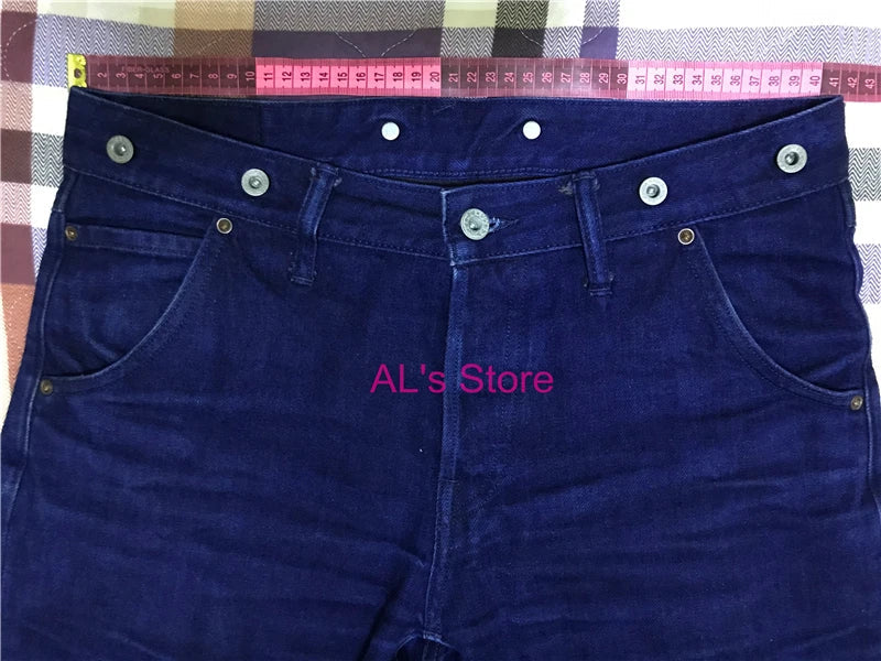 Vintage 15 Oz Indigo Selvage Stylish Trousers Mens Casual Raw Denim Jean Pants