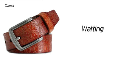 New product brand luxury design pin buckle genuine leather cowhide belt jeans belts for men business cowboy belts Hot Sale