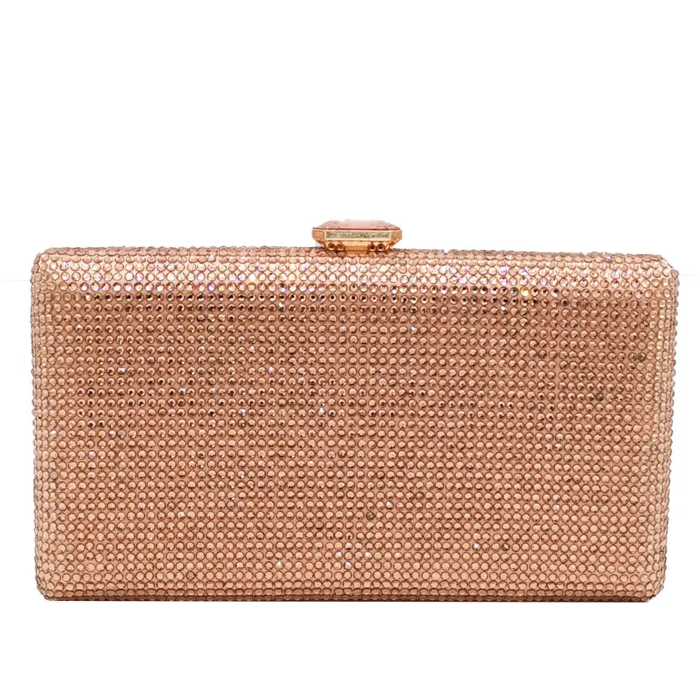 Women Black Crystal Clutch Evening Bags Wedding Bridal Rhinestone Box Handbags Party Dinner Diamond Clutch Purse