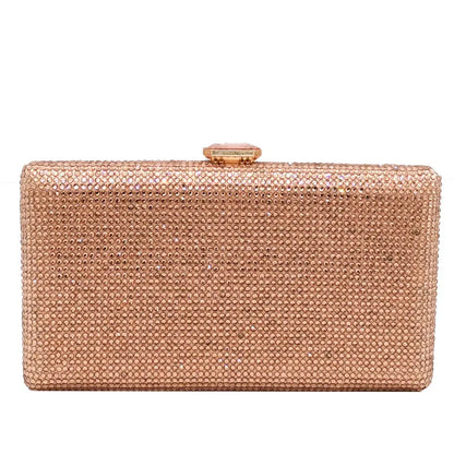 Women Black Crystal Clutch Evening Bags Wedding Bridal Rhinestone Box Handbags Party Dinner Diamond Clutch Purse