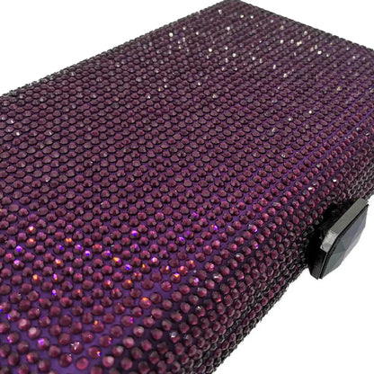 Women Black Crystal Clutch Evening Bags Wedding Bridal Rhinestone Box Handbags Party Dinner Diamond Clutch Purse