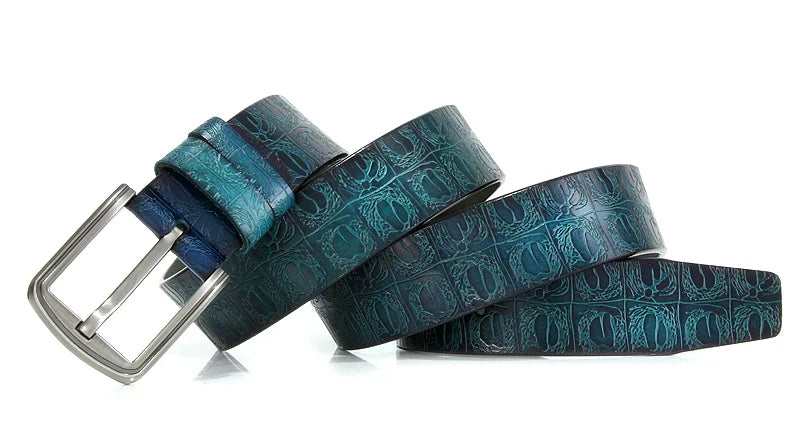 New product brand luxury design pin buckle genuine leather cowhide belt jeans belts for men business cowboy belts Hot Sale