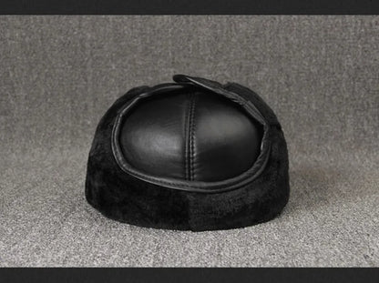 Genuine Leather caps Winter Warm Bomber Hats Sheepskin fuzz Earmuffs hat Men's Cap 모자 골프용품 땡처리 кепка casquette gorras hombre