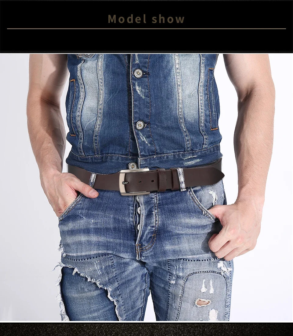 Men High Quality Genuine Leather Belt Luxury Designer Belts Men Cowskin Fashion Strap Male Jeans for Man Cowboy